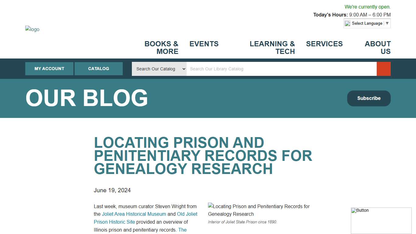Locating Prison and Penitentiary Records for Genealogy Research - Fountaindale Public Library